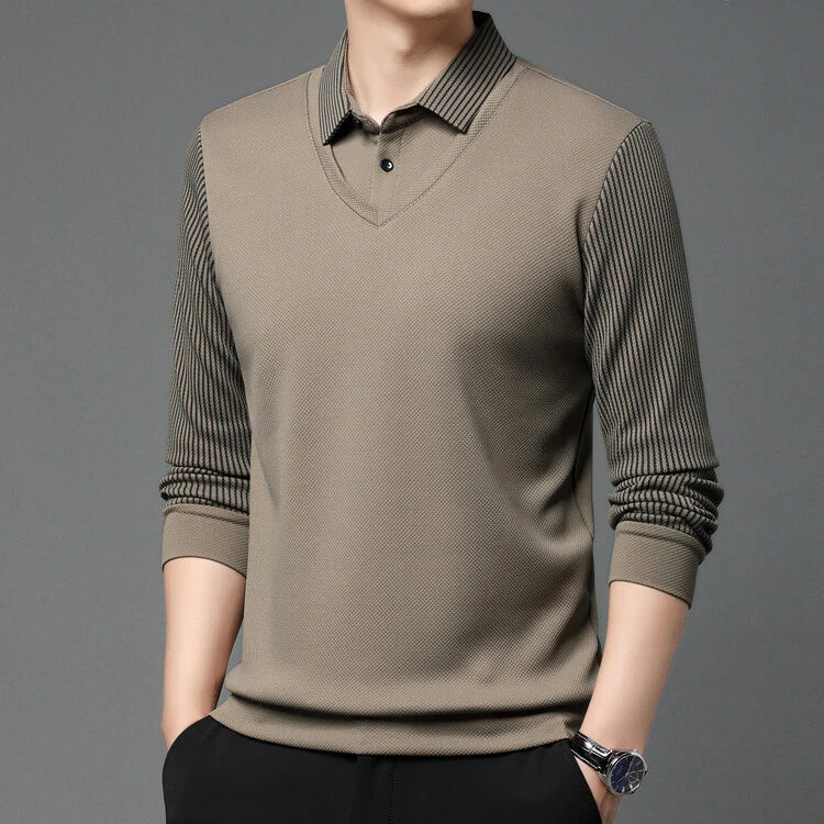 City Striped Layered Shirt Top